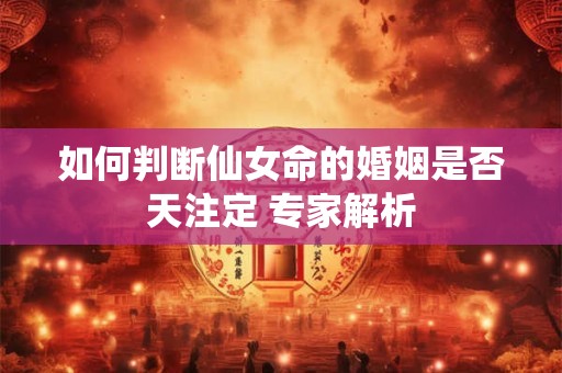 如何判断仙女命的婚姻是否天注定 专家解析