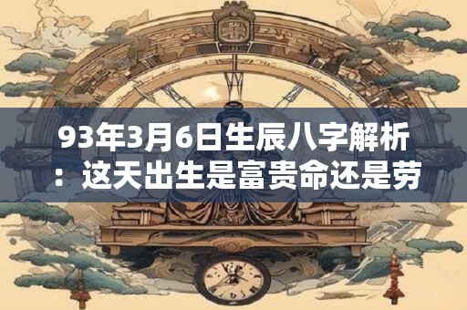 93年3月6日生辰八字解析：这天出生是富贵命还是劳碌命