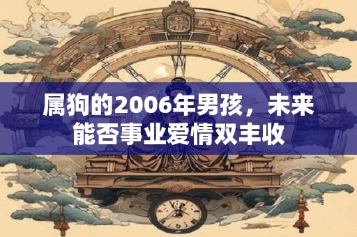 属狗的2006年男孩,未来能否事业爱情双丰收 属狗的2006年男孩,未来能否事业爱情双丰收