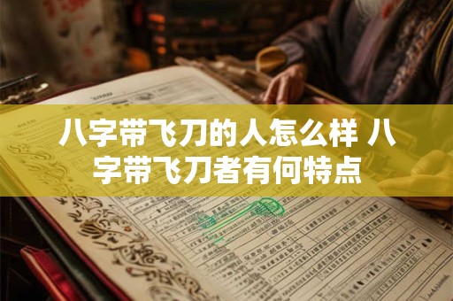 八字带飞刀的人怎么样 八字带飞刀者有何特点