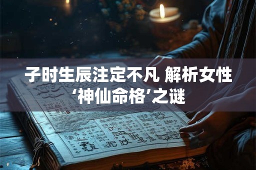 子时生辰注定不凡 解析女性‘神仙命格’之谜