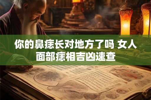 你的鼻痣长对地方了吗 女人面部痣相吉凶速查
