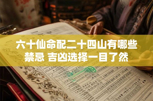 六十仙命配二十四山有哪些禁忌 吉凶选择一目了然