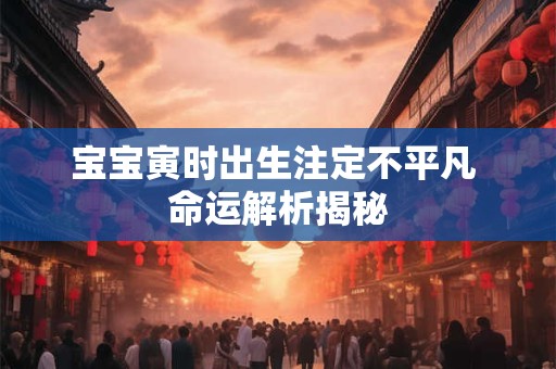 宝宝寅时出生注定不平凡 命运解析揭秘