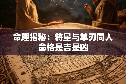 命理揭秘：将星与羊刃同入命格是吉是凶