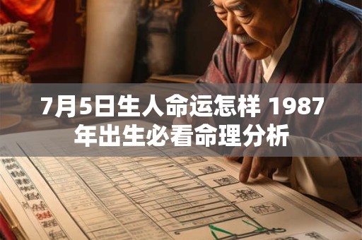 7月5日生人命运怎样 1987年出生必看命理分析 7月5日生人命运怎样 1987年出生必看命理分析