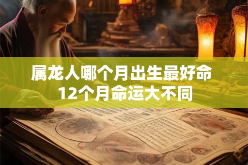 属龙人哪个月出生最好命 12个月命运大不同