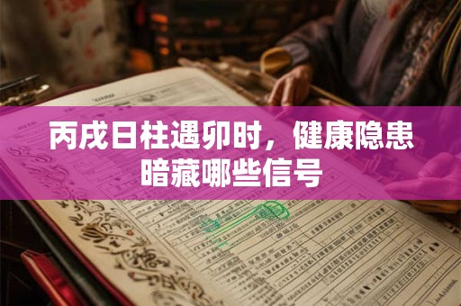 丙戌日柱遇卯时，健康隐患暗藏哪些信号