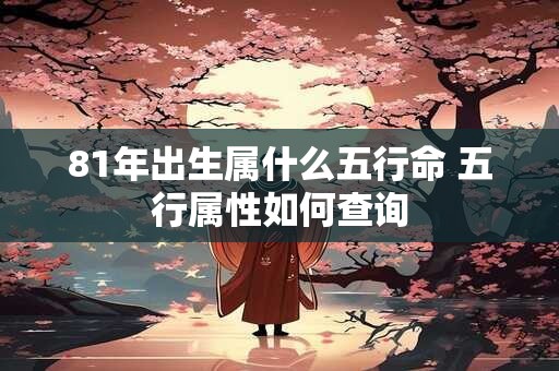 81年出生属什么五行命 五行属性如何查询