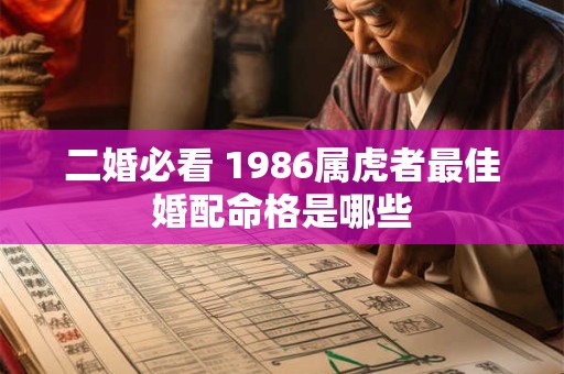 二婚必看 1986属虎者最佳婚配命格是哪些