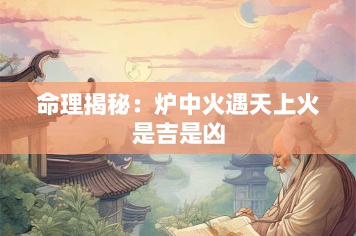 命理揭秘：炉中火遇天上火是吉是凶
