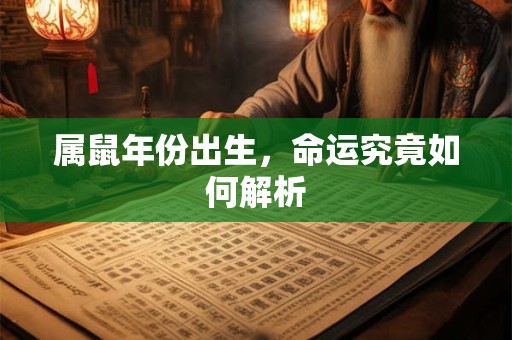 属鼠年份出生，命运究竟如何解析