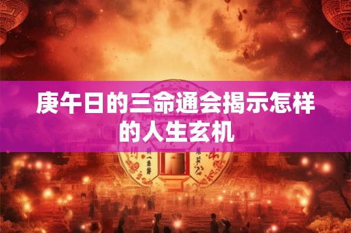 庚午日的三命通会揭示怎样的人生玄机