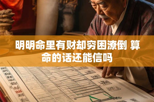 明明命里有财却穷困潦倒 算命的话还能信吗