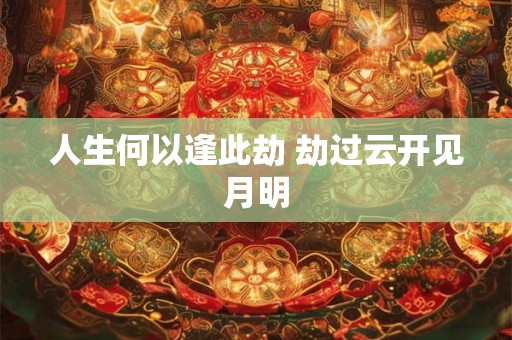 人生何以逢此劫 劫过云开见月明
