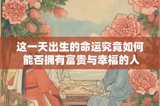这一天出生的命运究竟如何 能否拥有富贵与幸福的人生
