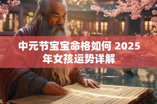 中元节宝宝命格如何 2025年女孩运势详解