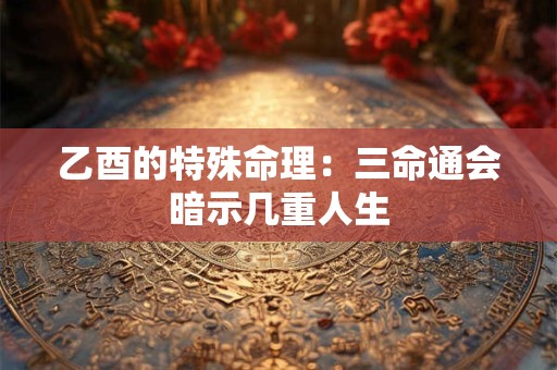 乙酉的特殊命理：三命通会暗示几重人生