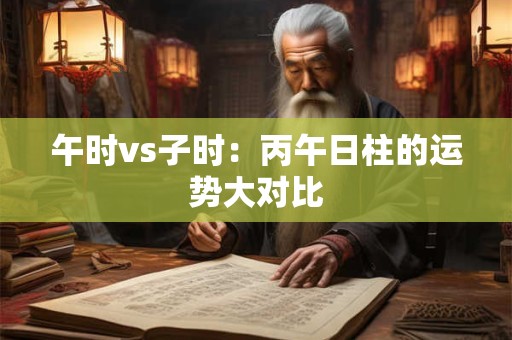 午时vs子时：丙午日柱的运势大对比