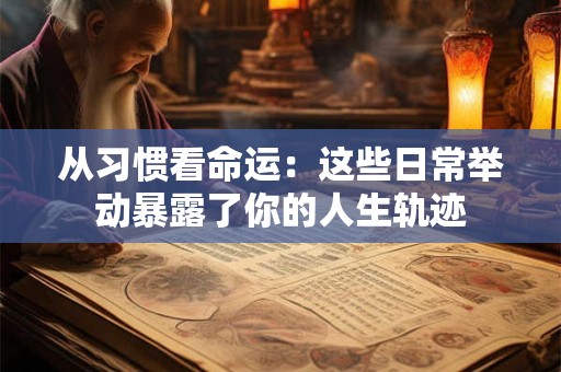 从习惯看命运：这些日常举动暴露了你的人生轨迹