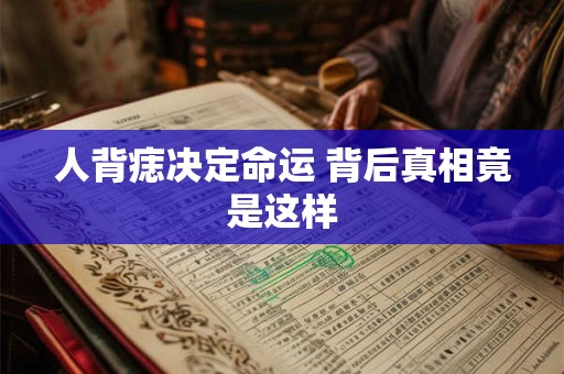 人背痣决定命运 背后真相竟是这样