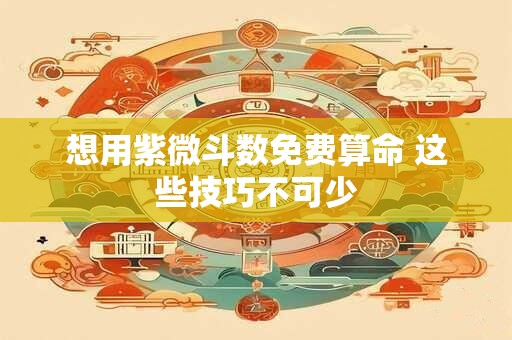 想用紫微斗数免费算命 这些技巧不可少 想用紫微斗数免费算命 这些技巧不可少