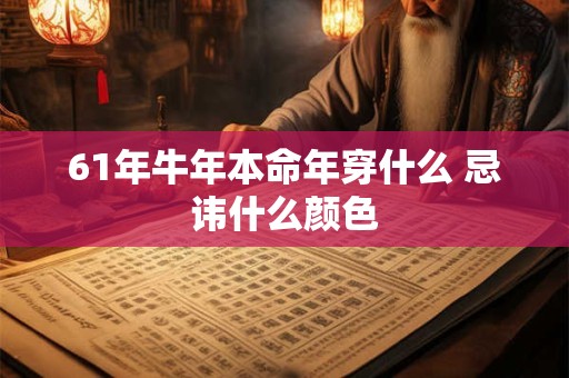 61年牛年本命年穿什么 忌讳什么颜色