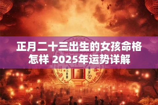 正月二十三出生的女孩命格怎样 2025年运势详解