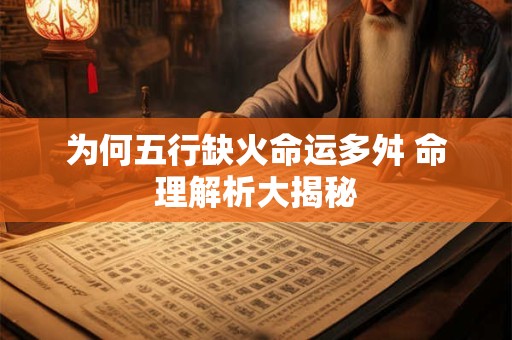 为何五行缺火命运多舛 命理解析大揭秘