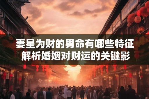 妻星为财的男命有哪些特征 解析婚姻对财运的关键影响