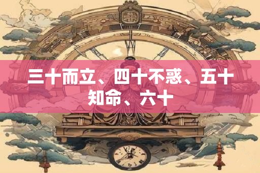 三十而立、四十不惑、五十知命、六十