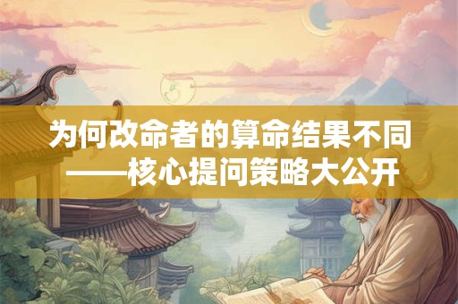 为何改命者的算命结果不同 ——核心提问策略大公开