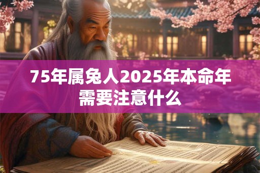 75年属兔人2025年本命年需要注意什么