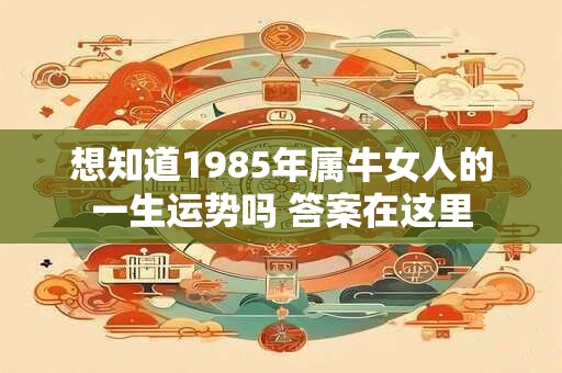 想知道1985年属牛女人的一生运势吗 答案在这里 想知道1985年属牛女人的一生运势吗 答案在这里