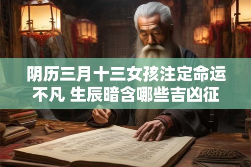 阴历三月十三女孩注定命运不凡 生辰暗含哪些吉凶征兆