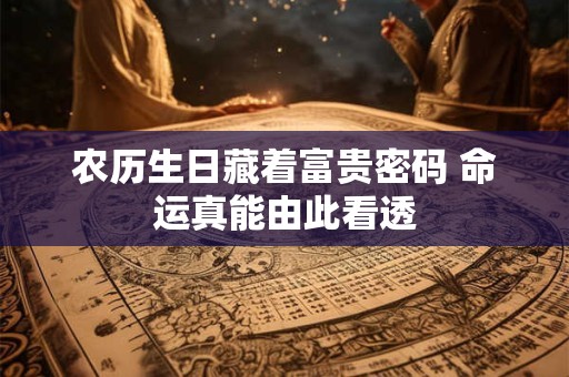 农历生日藏着富贵密码 命运真能由此看透