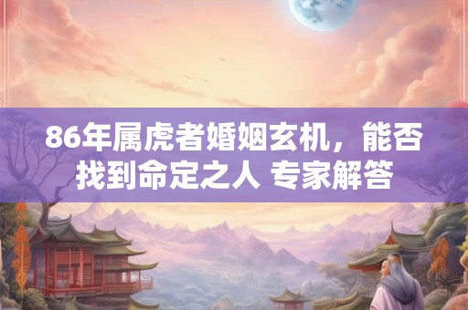 86年属虎者婚姻玄机，能否找到命定之人 专家解答