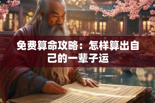 免费算命攻略:怎样算出自己的一辈子运 免费算命攻略:怎样算出自己的一辈子运