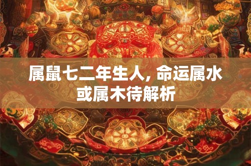 属鼠七二年生人, 命运属水或属木待解析