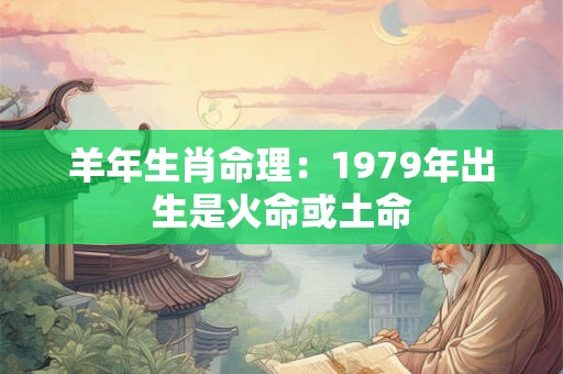 羊年生肖命理：1979年出生是火命或土命