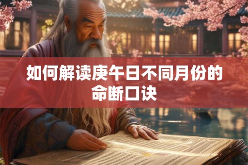 如何解读庚午日不同月份的命断口诀
