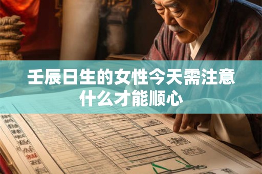 壬辰日生的女性今天需注意什么才能顺心