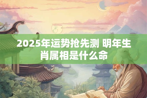 2025年运势抢先测 明年生肖属相是什么命
