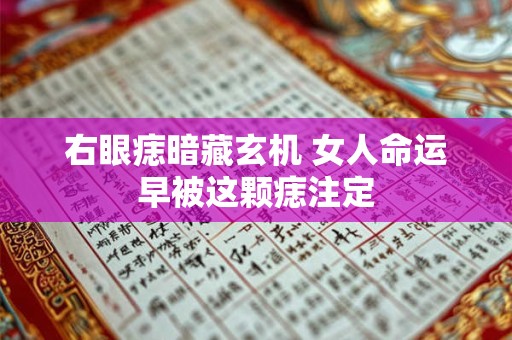 右眼痣暗藏玄机 女人命运早被这颗痣注定