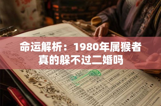 命运解析：1980年属猴者真的躲不过二婚吗