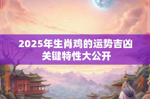 2025年生肖鸡的运势吉凶 关键特性大公开