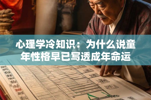 心理学冷知识：为什么说童年性格早已写透成年命运