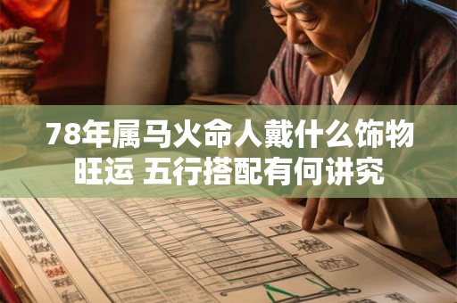 78年属马火命人戴什么饰物旺运 五行搭配有何讲究