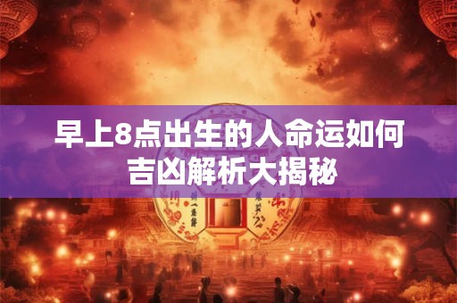 早上8点出生的人命运如何 吉凶解析大揭秘