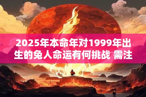2025年本命年对1999年出生的兔人命运有何挑战 需注意什么